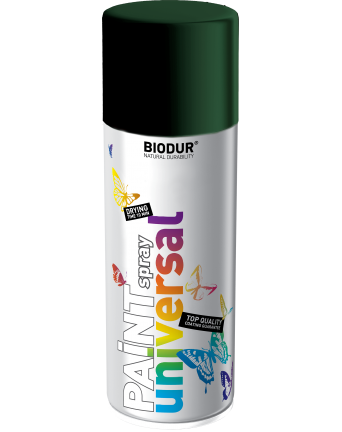 Universali aerozolinė emalė BIODUR, tamsiai žalia RAL6005, 400 ml
